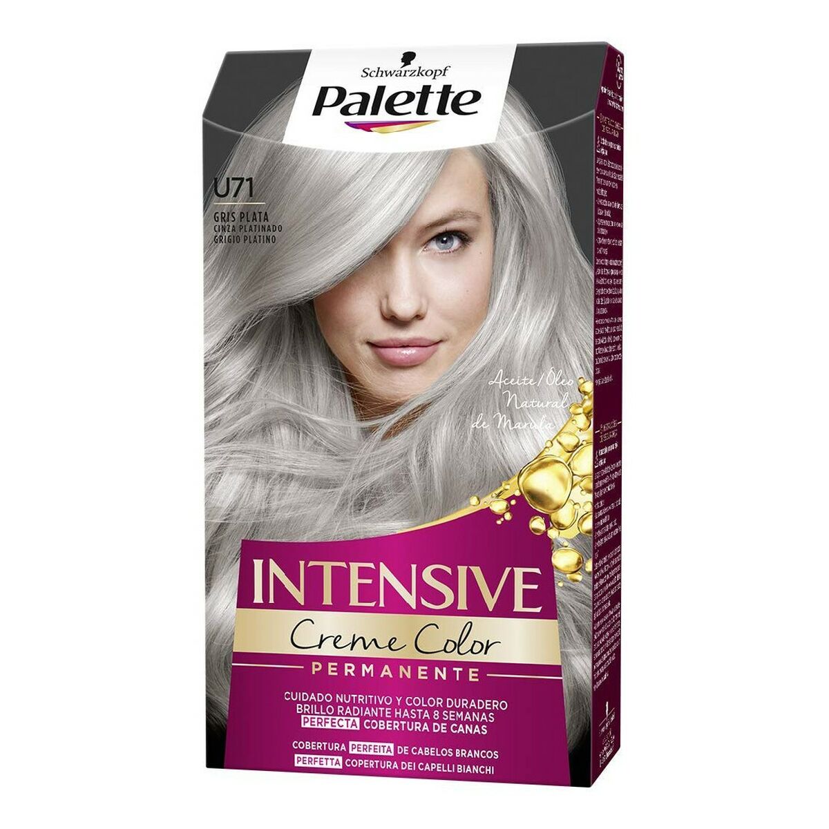 Dauerfärbung Schwarzkopf PALETTE INTENSIVE U71-Gris Plata (1 Stück)