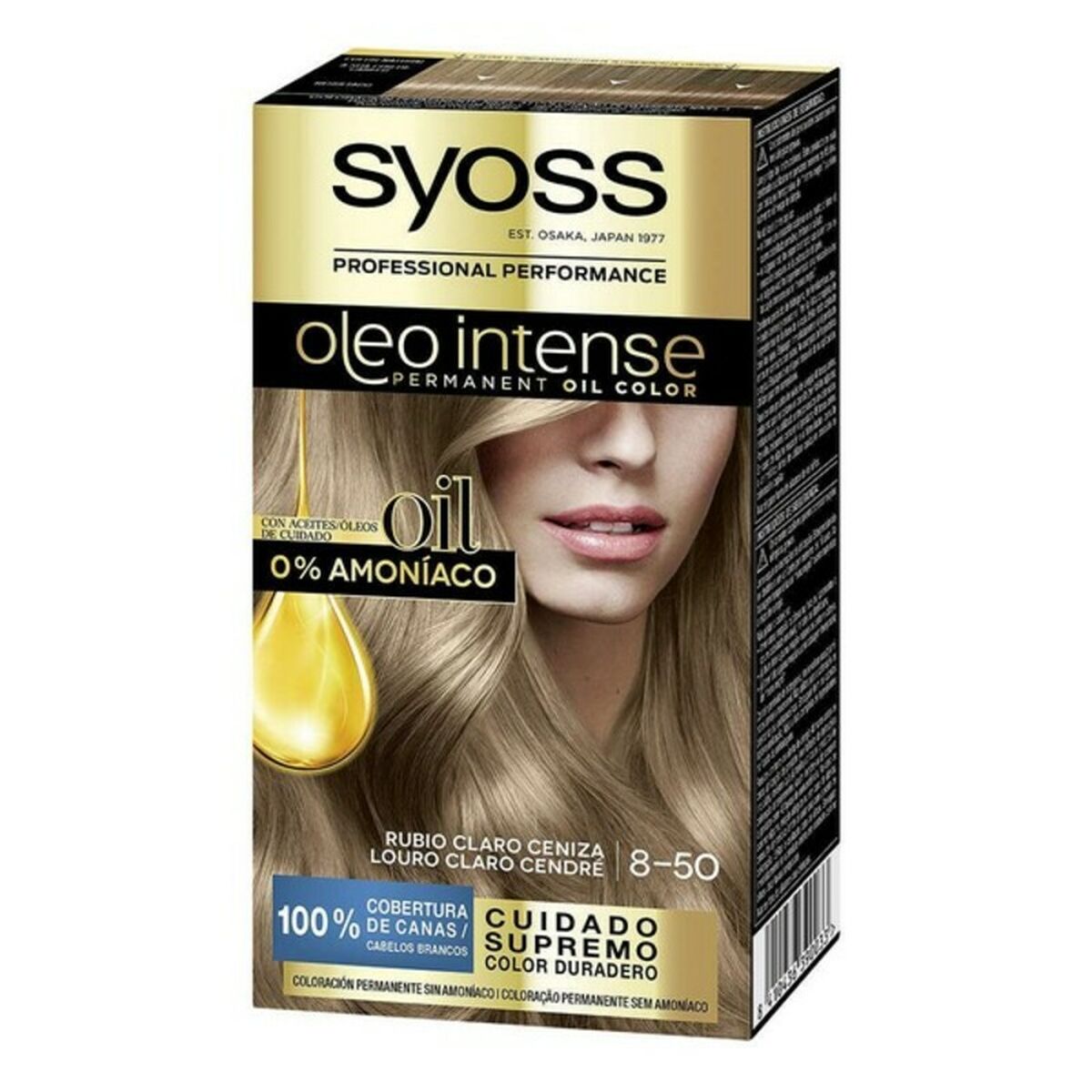 Dauerfärbung Syoss Olio Intense Helles Aschblond Nº 8,50 Platinblond N