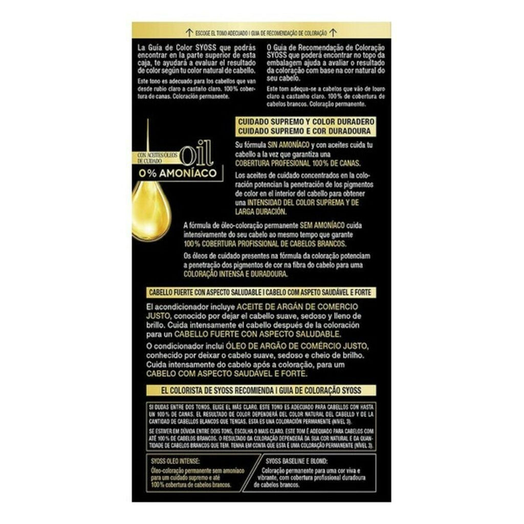 Dauerfärbung Syoss Olio Intense Helles Aschblond Nº 8,50 Platinblond N
