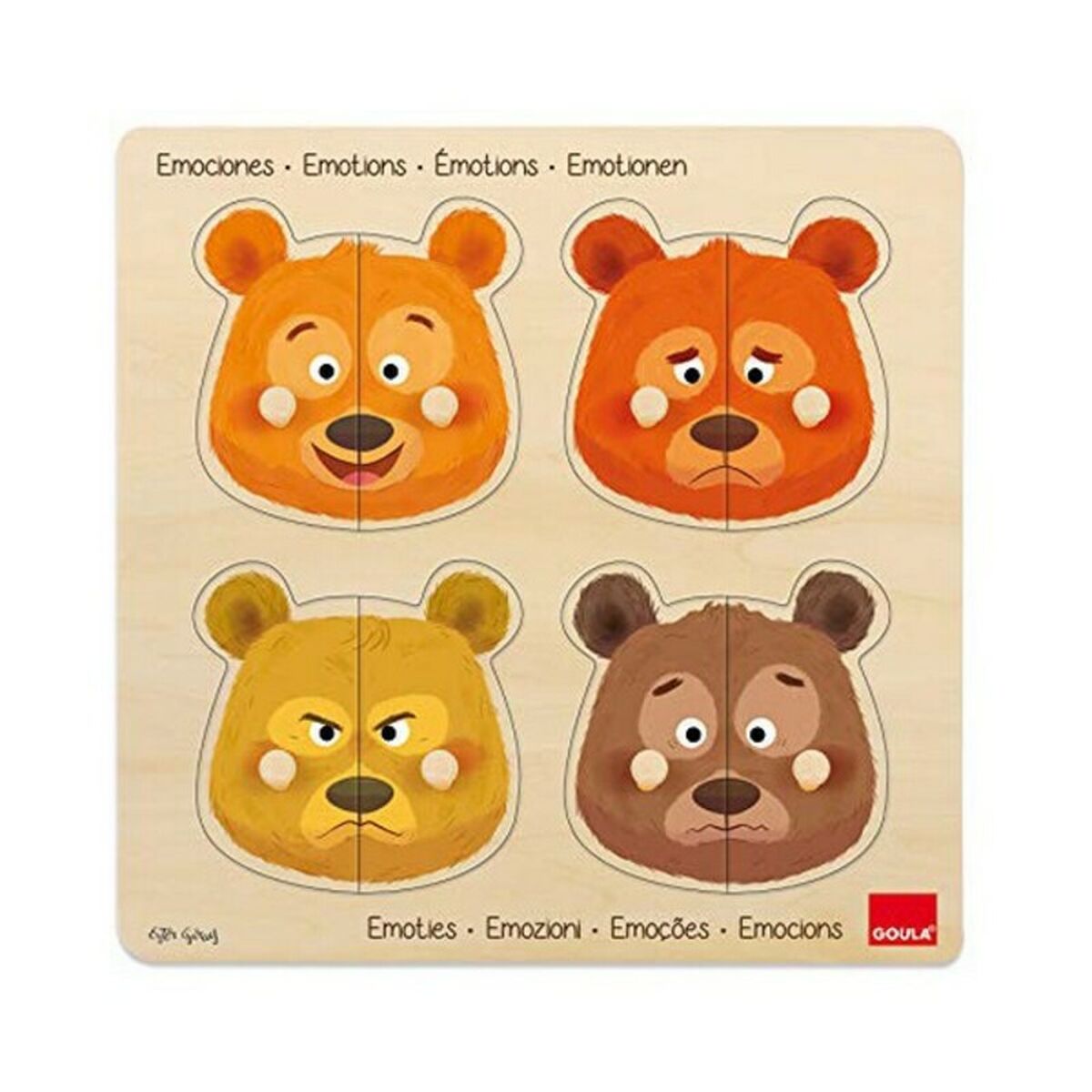 Kinder Puzzle aus Holz Emotions Goula 54008