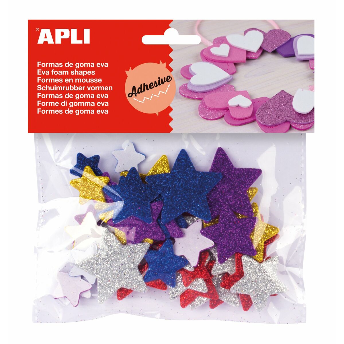 Bunte Moosgummi Sterne (5er Set) – Kreativer Bastelspass