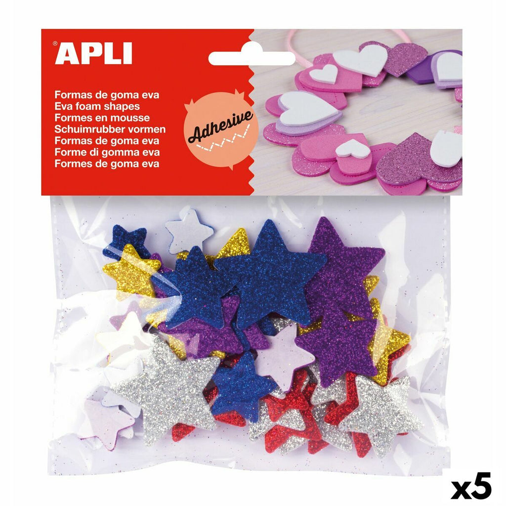 Bunte Moosgummi Sterne (5er Set) – Kreativer Bastelspass