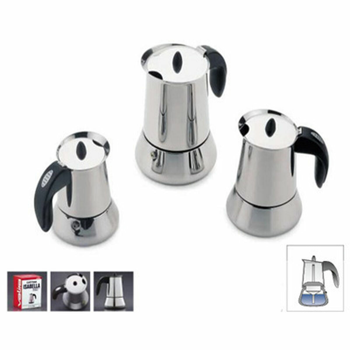 Edelstahl-Kaffee für 4: Italienischer Flair