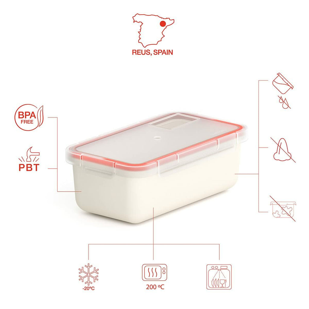 Lebensmittelbehälter Valira 6090/9 Luftdicht Weiss Thermoplastischer Kunststoff PBT 750 ml