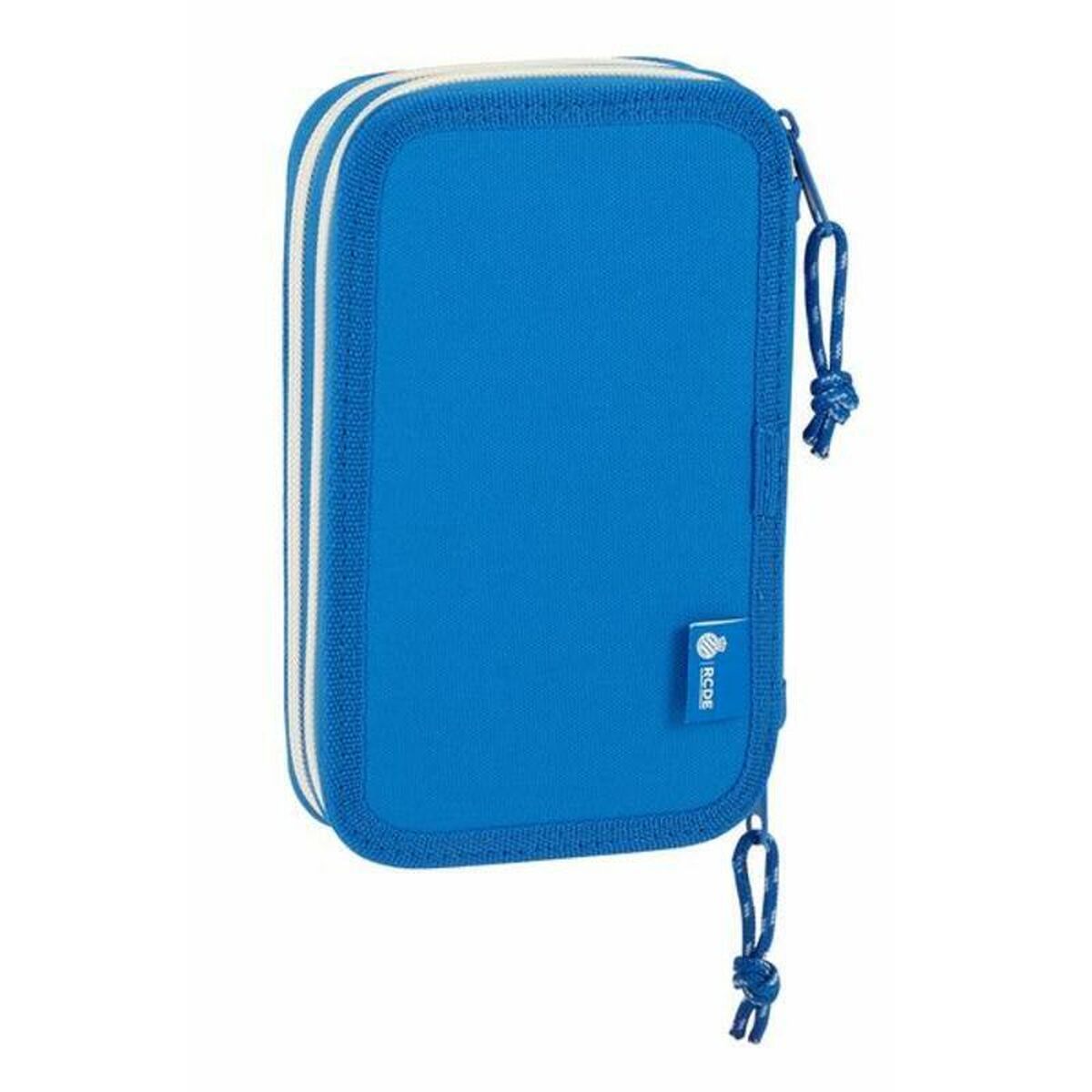 Doppel-Federtasche RCD Espanyol Blau Weiss 12.5 x 19.5 x 4 cm (28 Stücke)