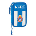 Doppel-Federtasche RCD Espanyol Blau Weiss 12.5 x 19.5 x 4 cm (28 Stücke)