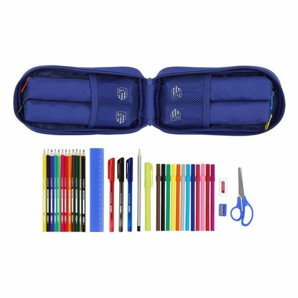 Rucksack mit Federtaschen Atlético Madrid In blue Marineblau 12 x 23 x