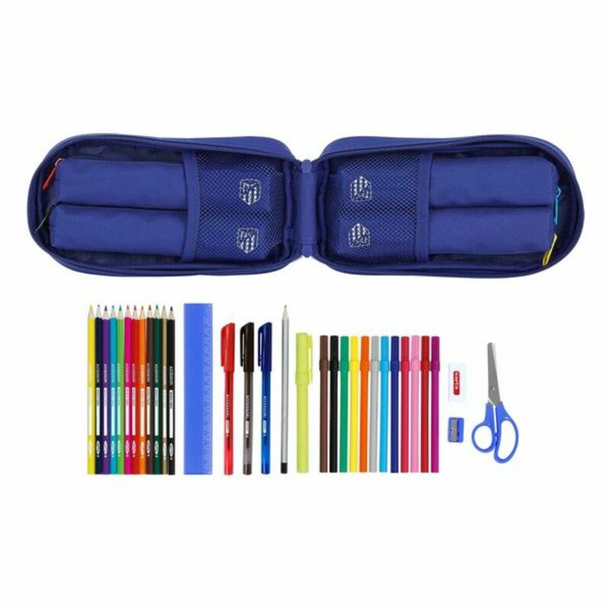 Rucksack mit Federtaschen Atlético Madrid In blue Marineblau 12 x 23 x