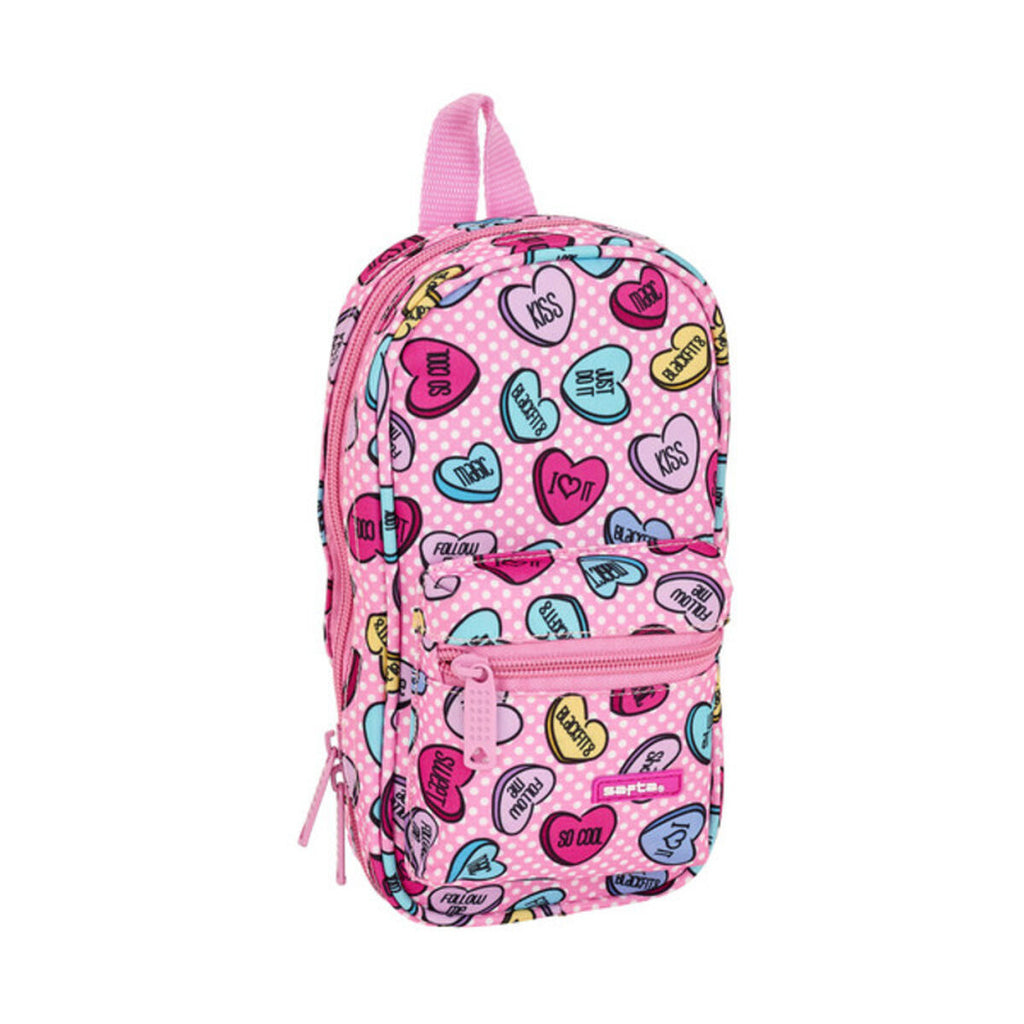 Rucksack mit Federtaschen Safta Rosa (33 Stücke)