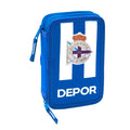 Doppel-Federtasche R. C. Deportivo de La Coruña Blau Weiss 12.5 x 19.5 x 4 cm