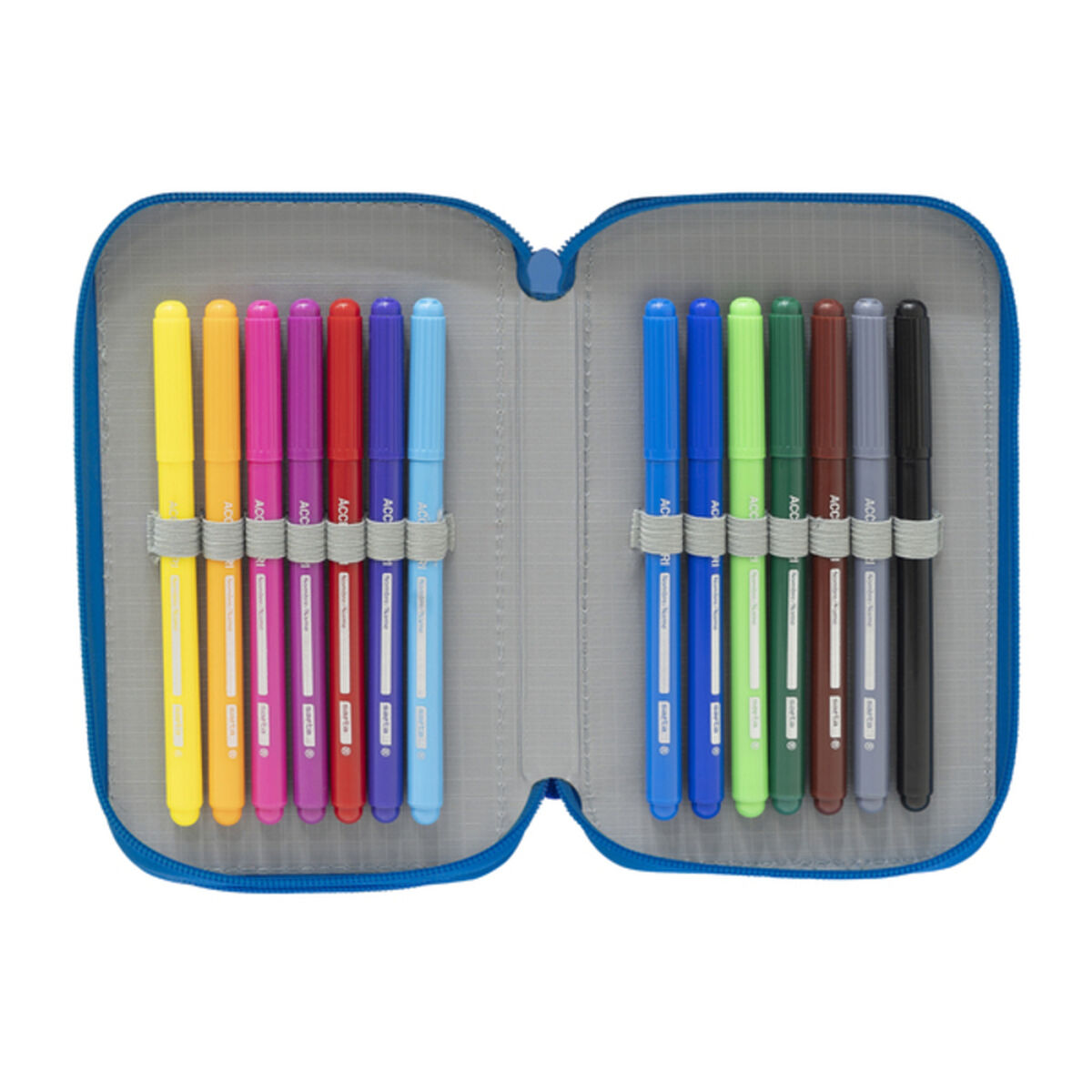 Doppel-Federtasche R. C. Deportivo de La Coruña Blau Weiss 12.5 x 19.5 x 4 cm