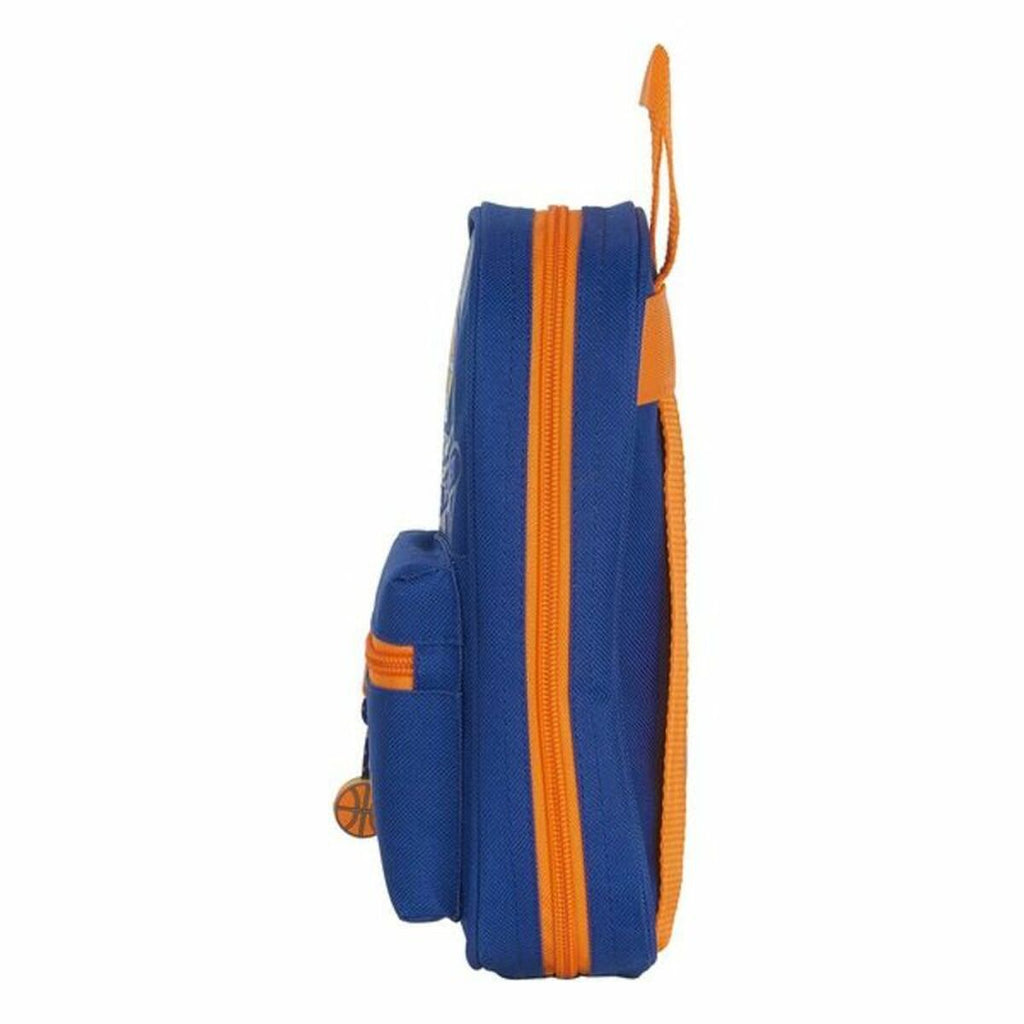 Rucksack mit Federtaschen Valencia Basket M847 Blau Orange 12 x 23 x 5