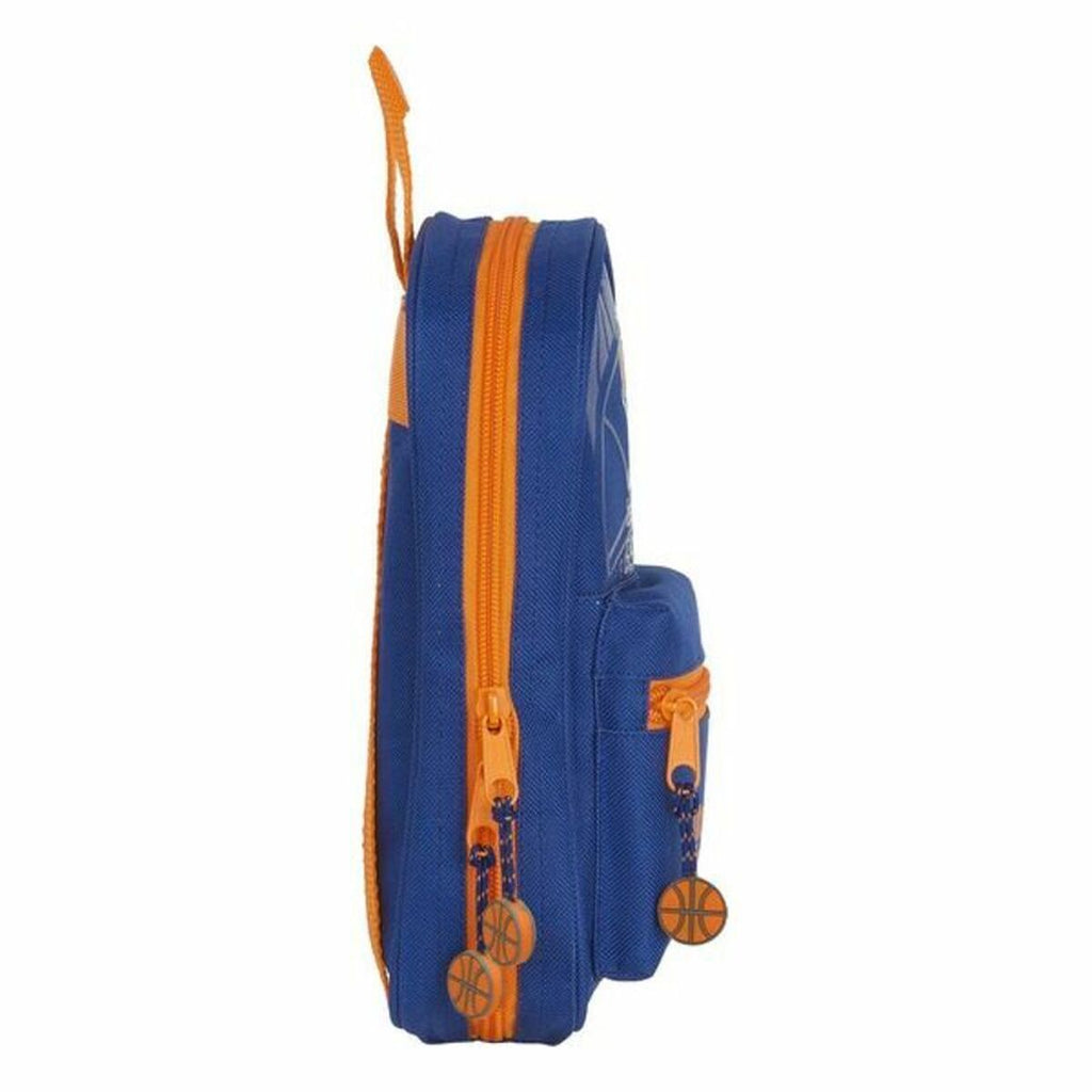 Rucksack mit Federtaschen Valencia Basket M847 Blau Orange 12 x 23 x 5