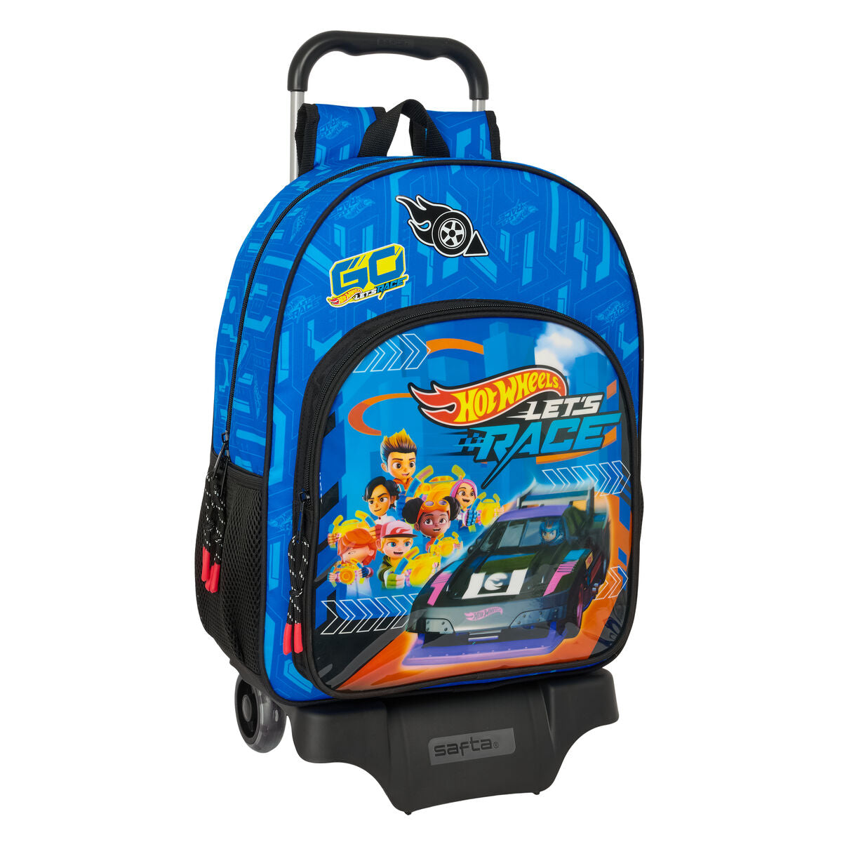 Schulrucksack mit Rädern Hot Wheels Let's race Blau Schwarz 33 x 42 x 14 cm – Bild 1 | LuxeStyle