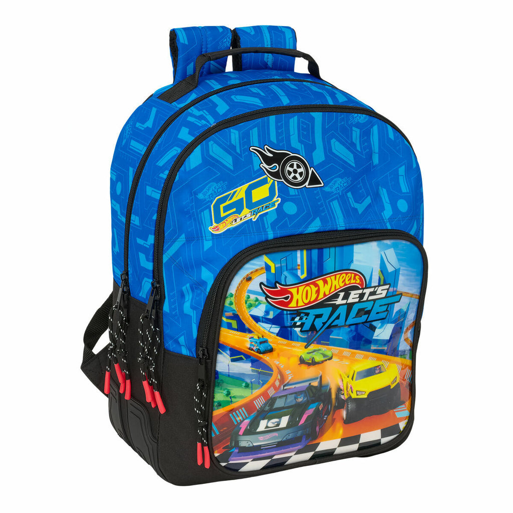 Schulrucksack Hot Wheels Let's race Blau Schwarz 32 x 42 x 15 cm – Bild 1 | LuxeStyle