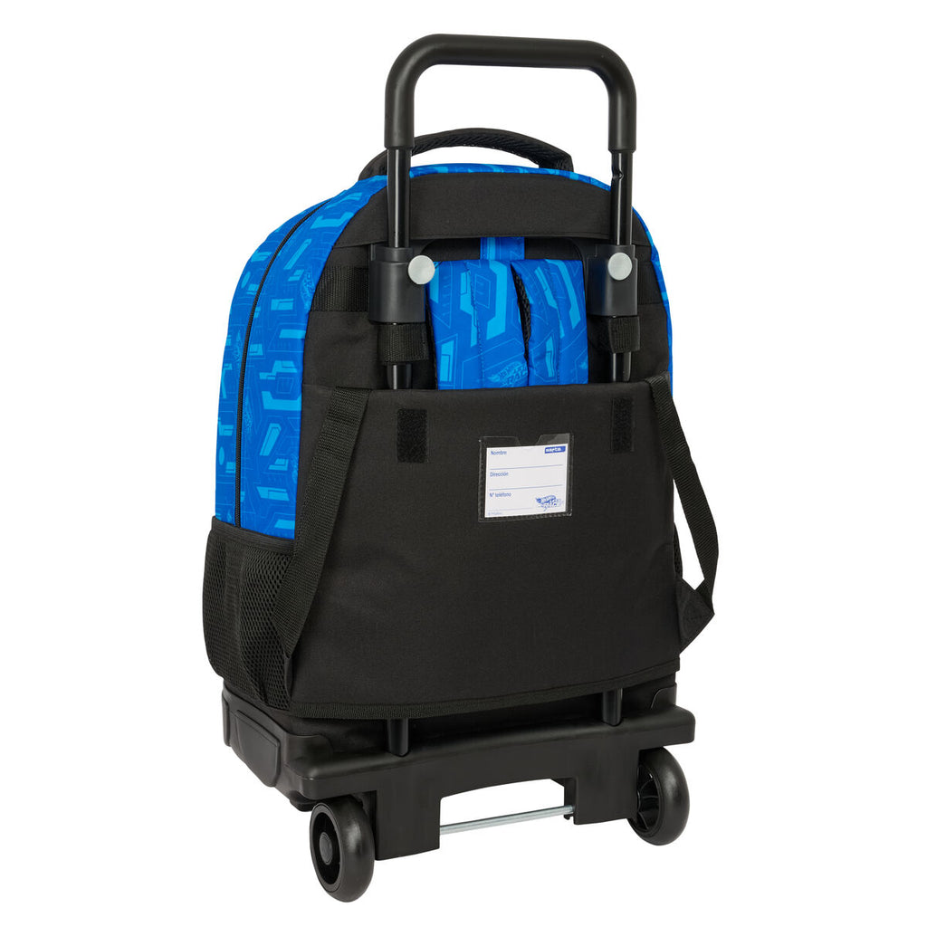 Schulrucksack mit Rädern Hot Wheels Let's race Blau Schwarz 33 x 45 x 22 cm – Bild 3 | LuxeStyle