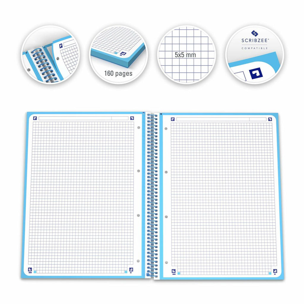 Notizbuch Oxford European Book türkis A4 A4+ 80 Blatt 5 Stücke – LuxeStyle Schweiz
