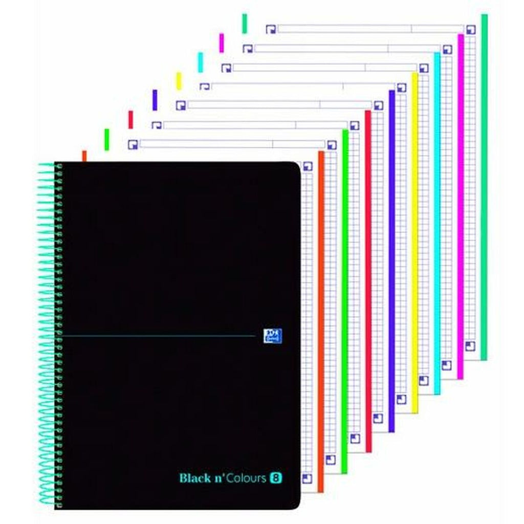 Notizbuch Oxford European Book Black & Colours Schwarz türkis A4 160