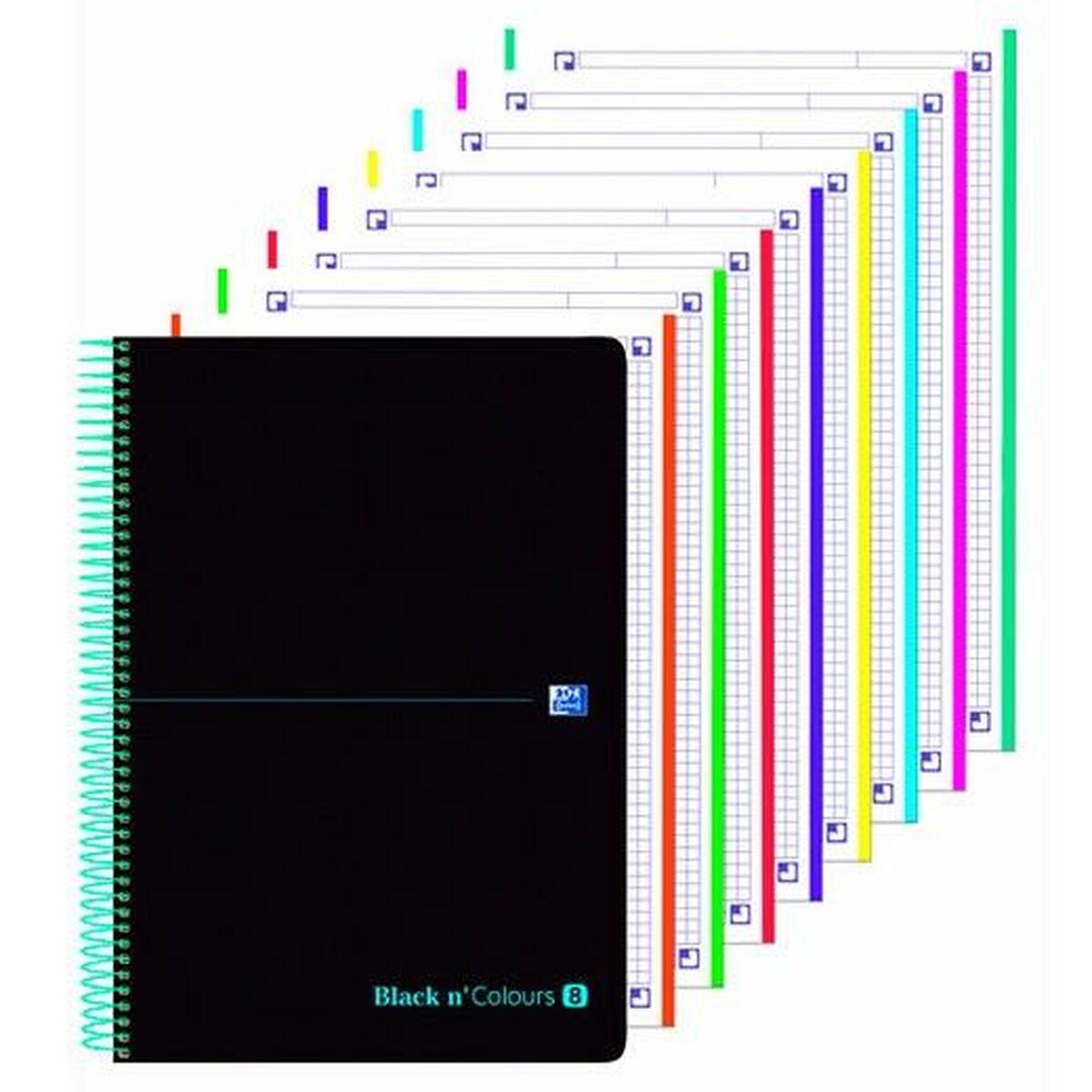 Notizbuch Oxford European Book Black & Colours Schwarz türkis A4 160