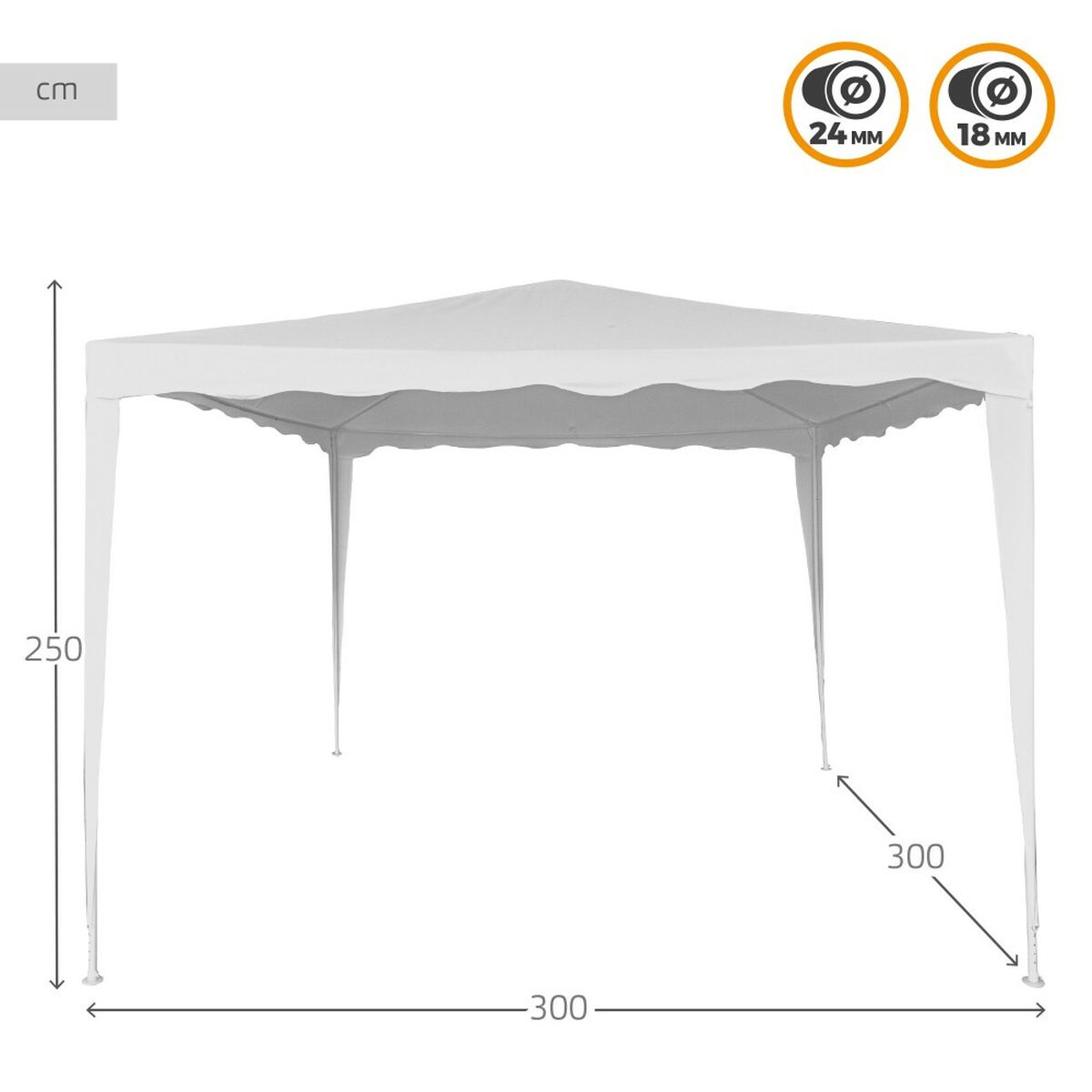 Garten-Pavillon «Sole» · 3×3 m, Sonnenschutz
