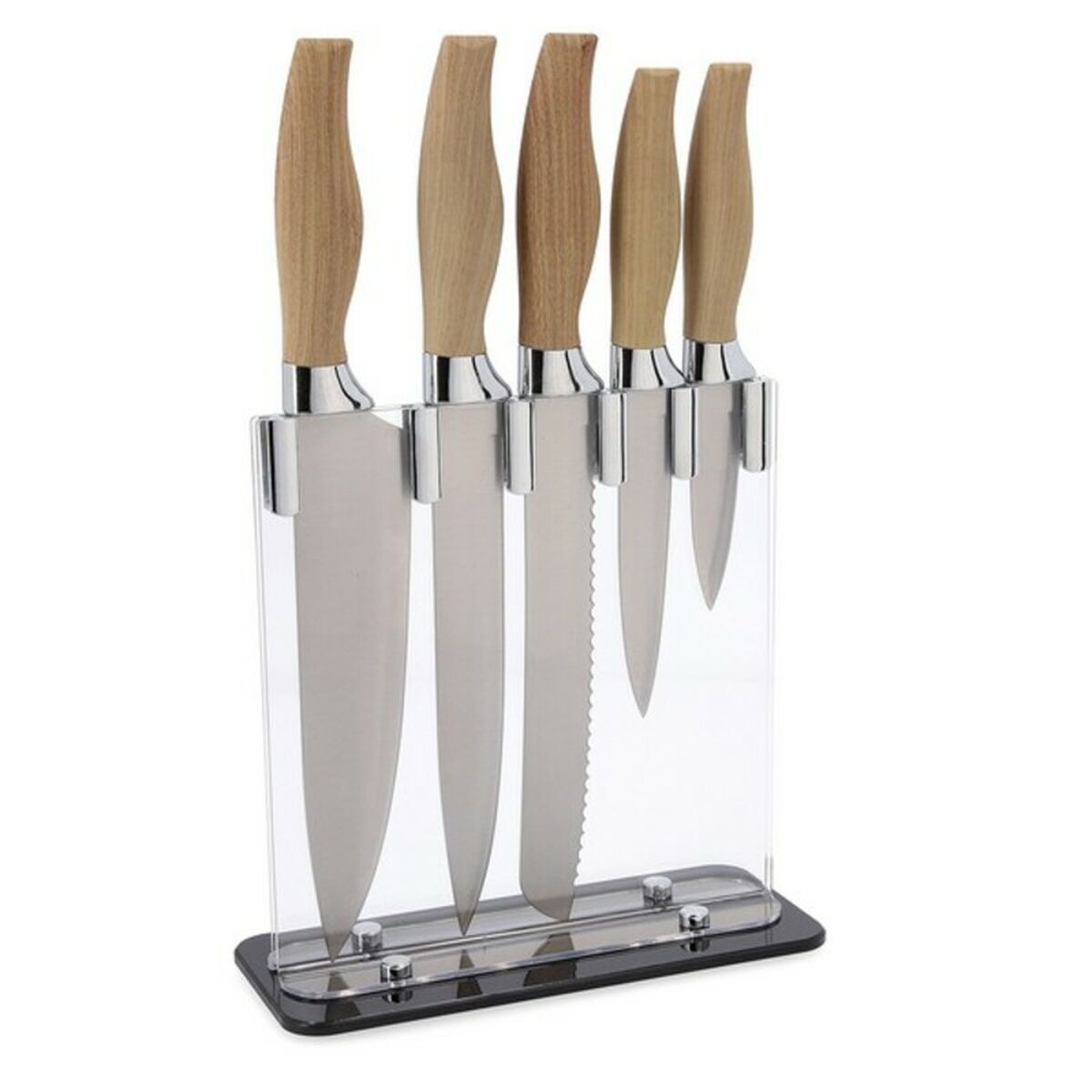 Küchenmesserset und Halterung Quid Baobab (5 pcs) Braun Metall – LuxeStyle Schweiz