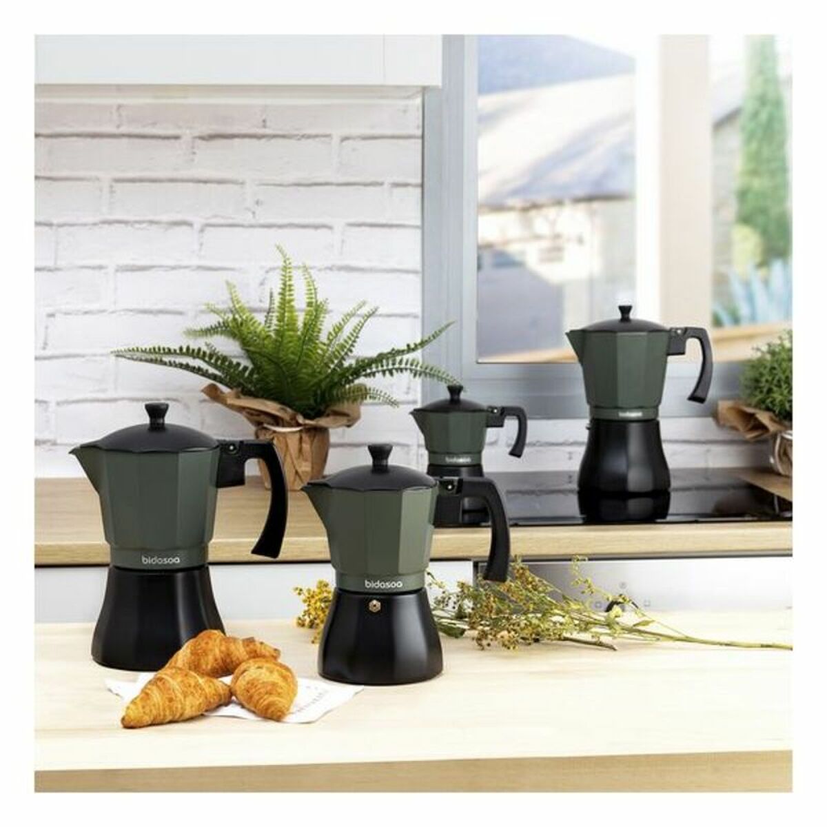 Grüne Metall Kaffeemaschine – Eleganter Kaffeegenuss – Ansicht 4