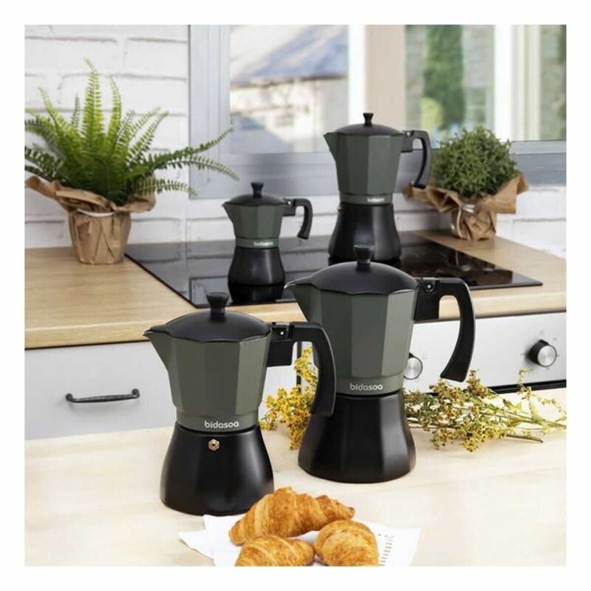 Grüne Metall Kaffeemaschine – Eleganter Kaffeegenuss – Ansicht 3