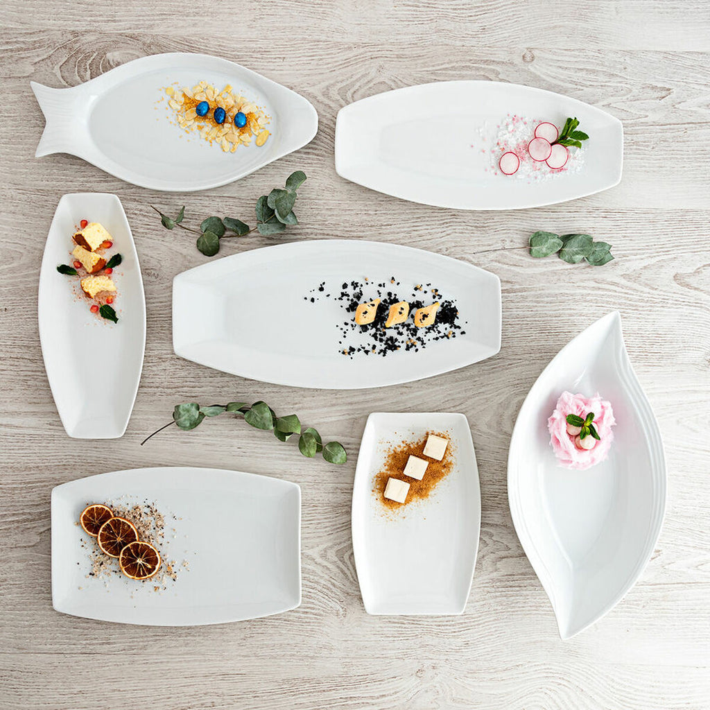 Kochschüssel Quid Gastro karriert aus Keramik Weiß (25,2 x 16 x 2 cm)