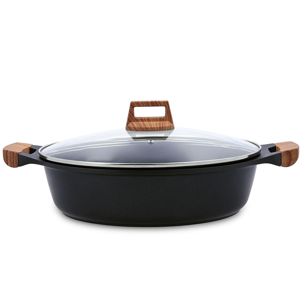 Topf mit Deckel Quid Karbon Schwarz 32 cm Aluminiumguss
