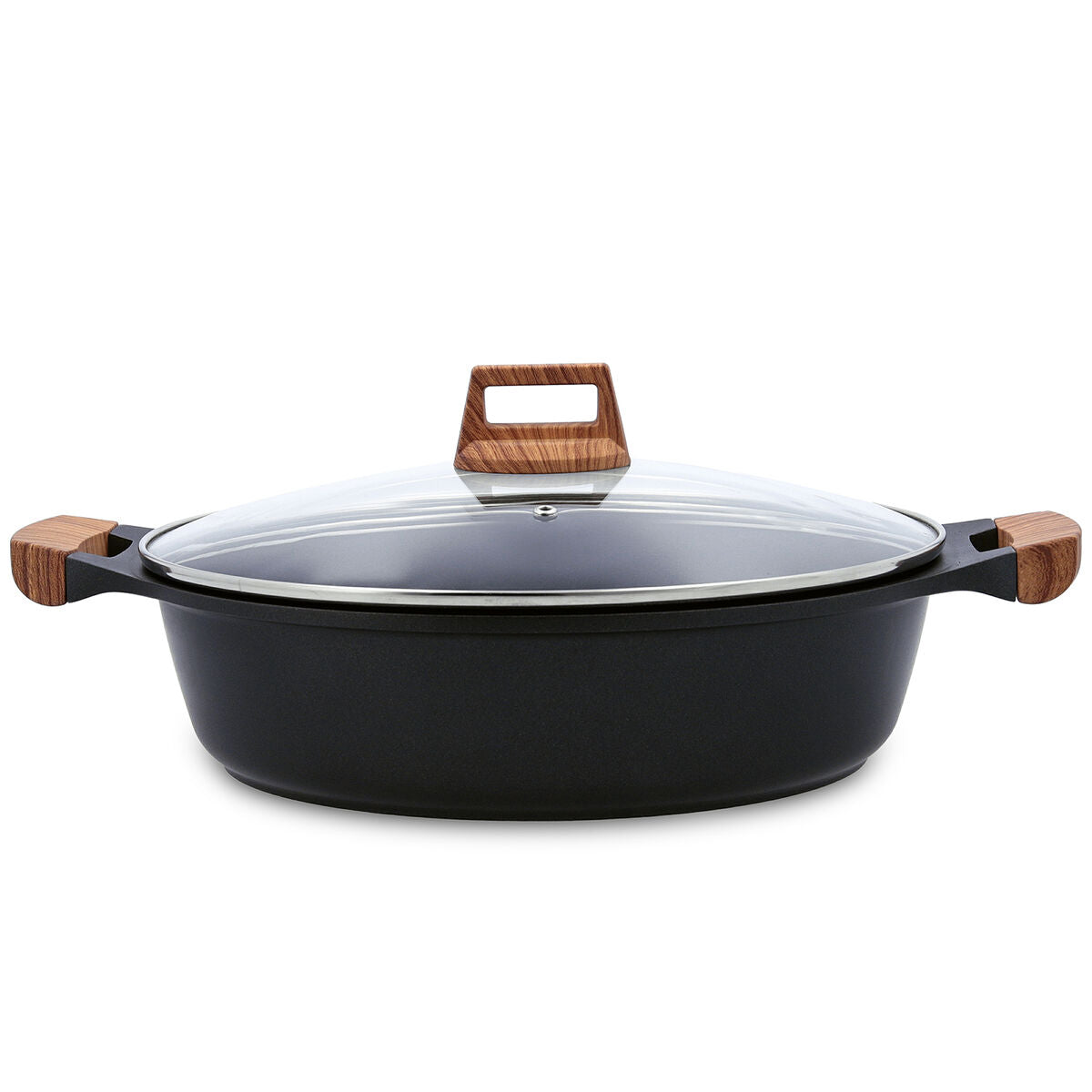 Topf mit Deckel Quid Karbon Schwarz 32 cm Aluminiumguss