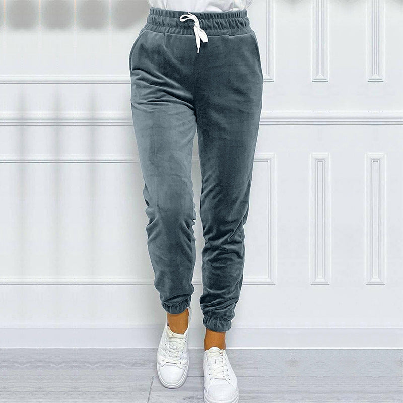 Koreanische Joggerhose mit Elastikbund und Kordel