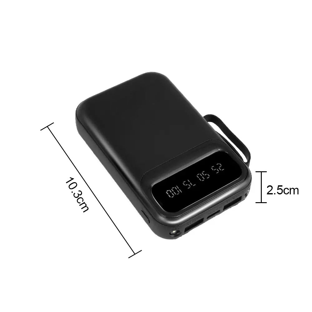 30000mAh Powerbank mit integrierten Kabeln
