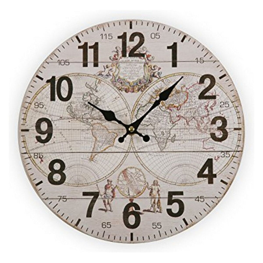 Wanduhr Versa World Holz (28 x 28 x 9 cm) – LuxeStyle Schweiz