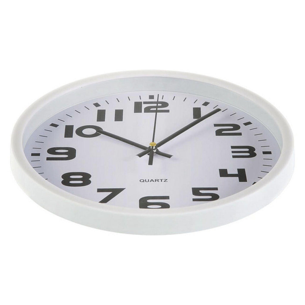 Wanduhr Versa Weiß Kunststoff 3,8 x 25 x 25 cm
