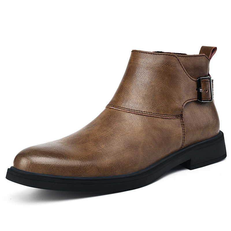 Britische Stiefeletten aus Leder mit Reissverschluss