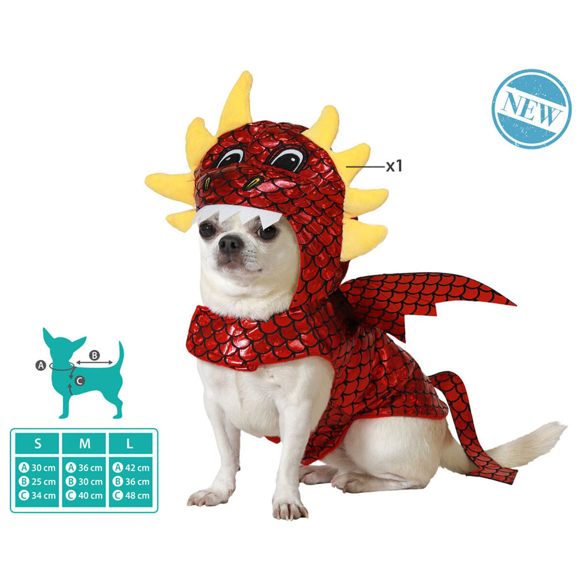 Hundekostüm «Drache» (S)