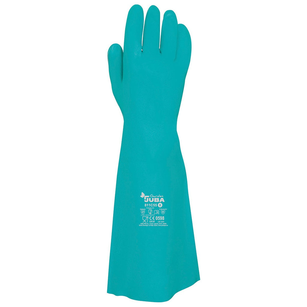 Arbeitshandschuhe JUBA grün Nitril Satin Schwimmbad