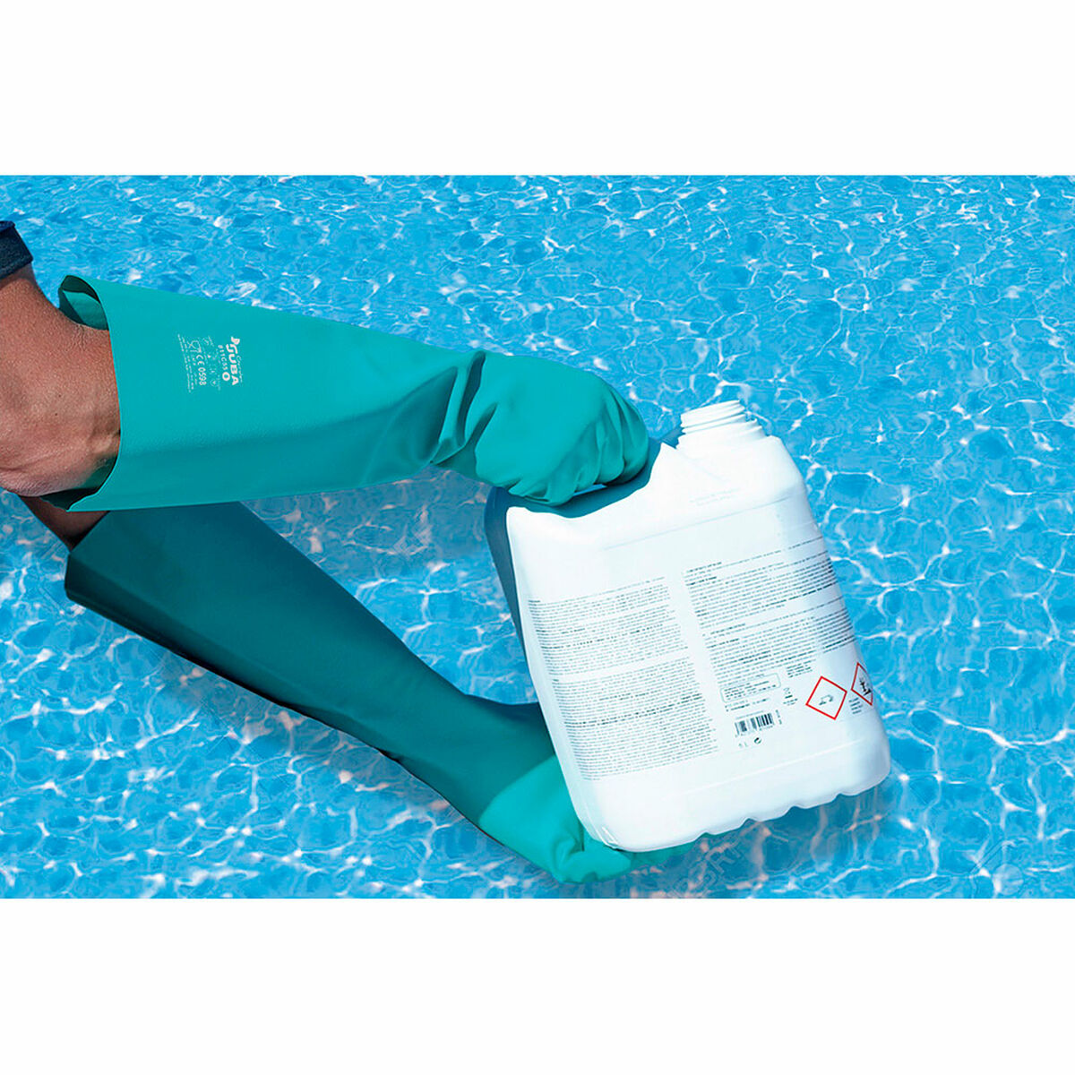 Arbeitshandschuhe JUBA grün Nitril Satin Schwimmbad