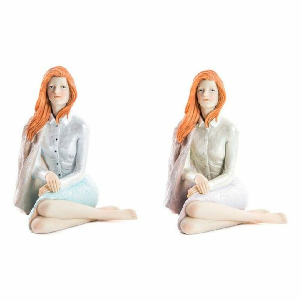 Deko-Figur DKD Home Decor Damen Romantisch 15 x 18 x 19,5 cm (2 Stück)