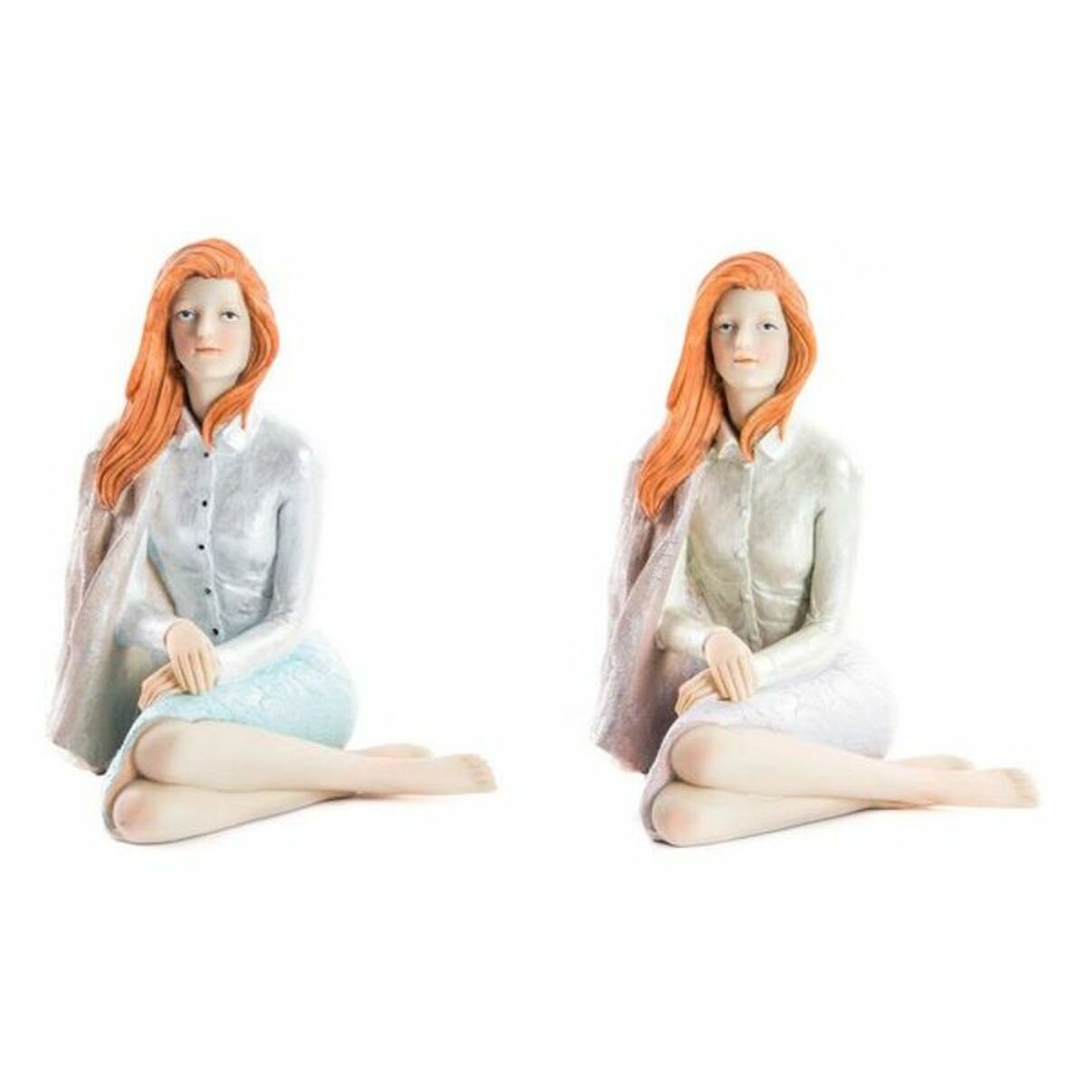 Deko-Figur DKD Home Decor Damen Romantisch 15 x 18 x 19,5 cm (2 Stück)