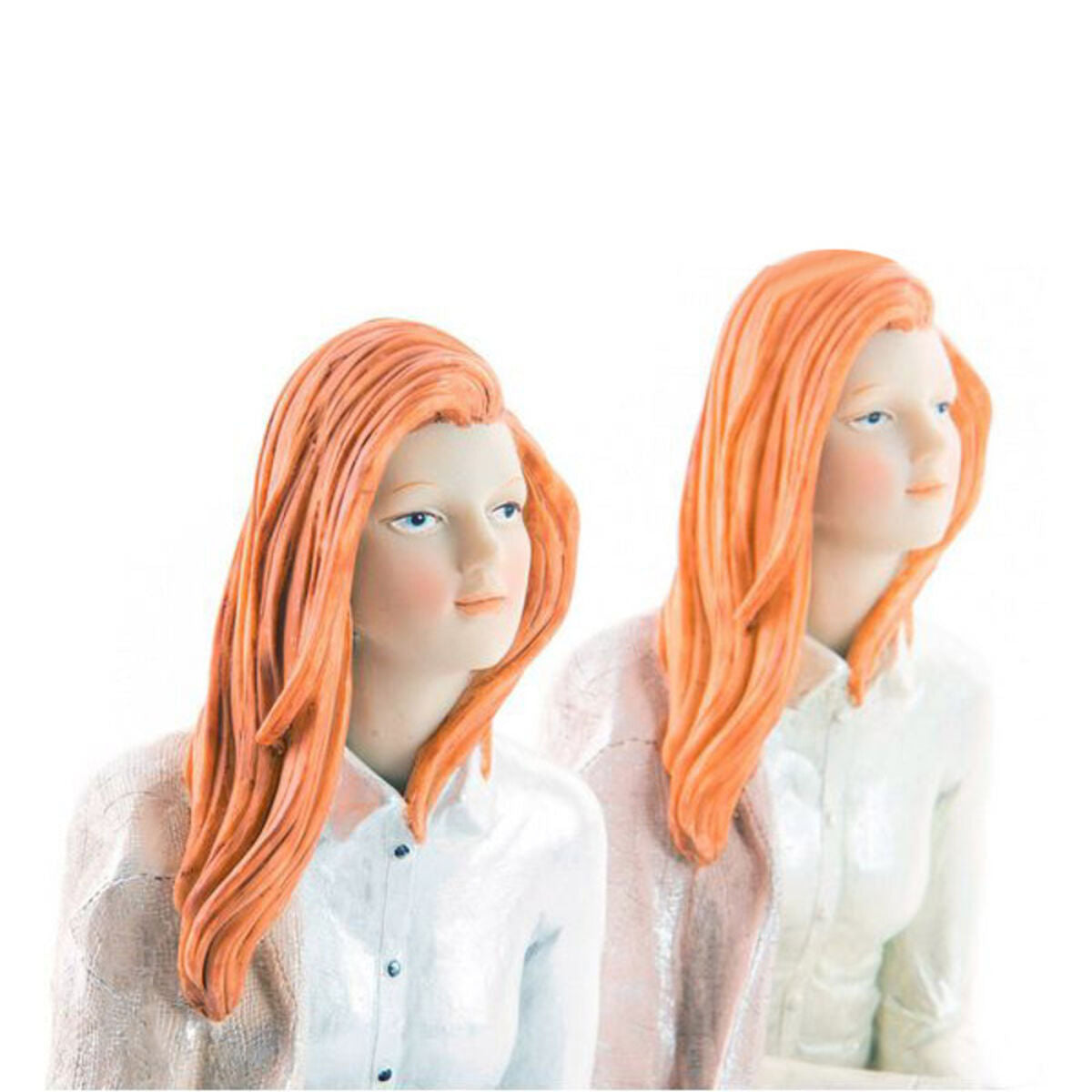 Deko-Figur DKD Home Decor Damen Romantisch 15 x 18 x 19,5 cm (2 Stück)
