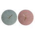 Wanduhr DKD Home Decor grün Rosa 40,5 x 5,5 x 40,5 cm (2 Stück)