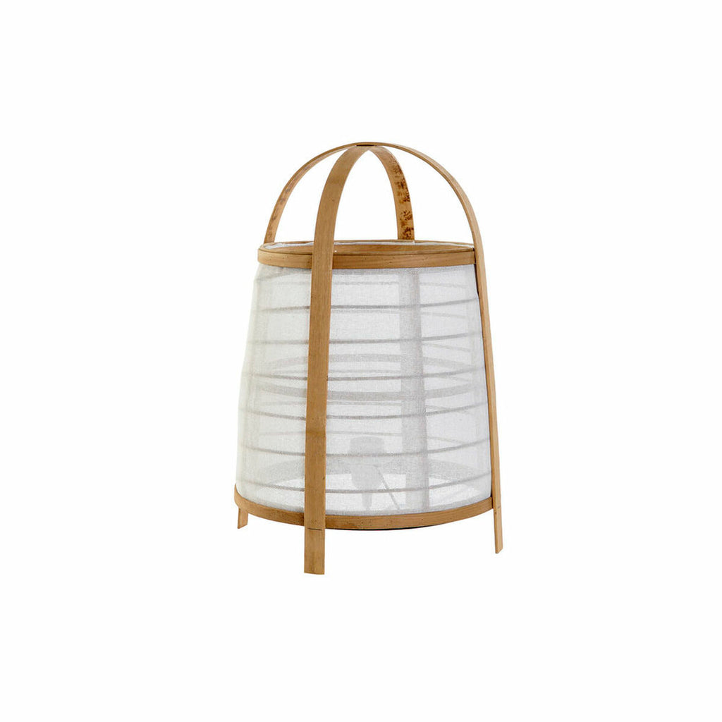 Tischlampe DKD Home Decor Weiß natürlich Bambus 40 W 220 V 32 x 32 x