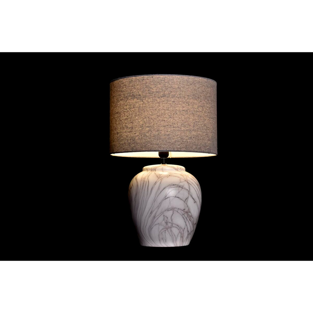 Tischlampe DKD Home Decor Leinwand aus Keramik Grau Weiß (38 x 38 x 58