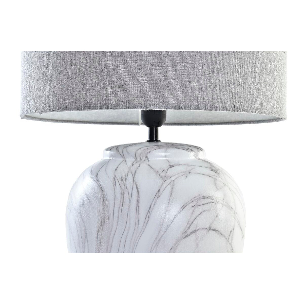 Tischlampe DKD Home Decor Leinwand aus Keramik Grau Weiß (38 x 38 x 58