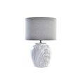 Tischlampe DKD Home Decor Leinwand aus Keramik Grau Weiß (38 x 38 x 58