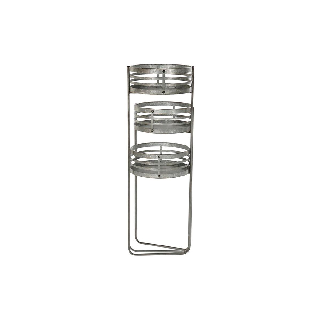 Blumentopf DKD Home Decor 3 in 1 Grau Metall Eisen Loft (47 x 35 x 72
