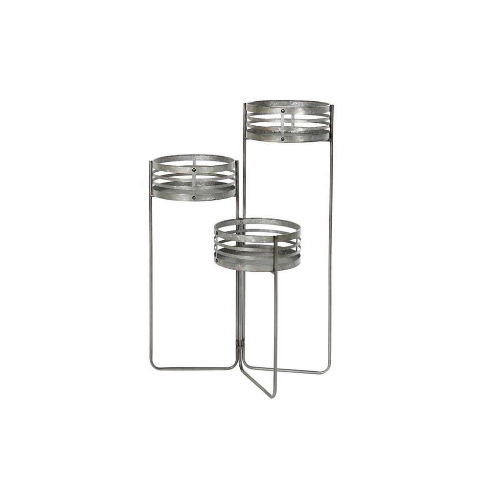 Blumentopf DKD Home Decor 3 in 1 Grau Metall Eisen Loft (47 x 35 x 72