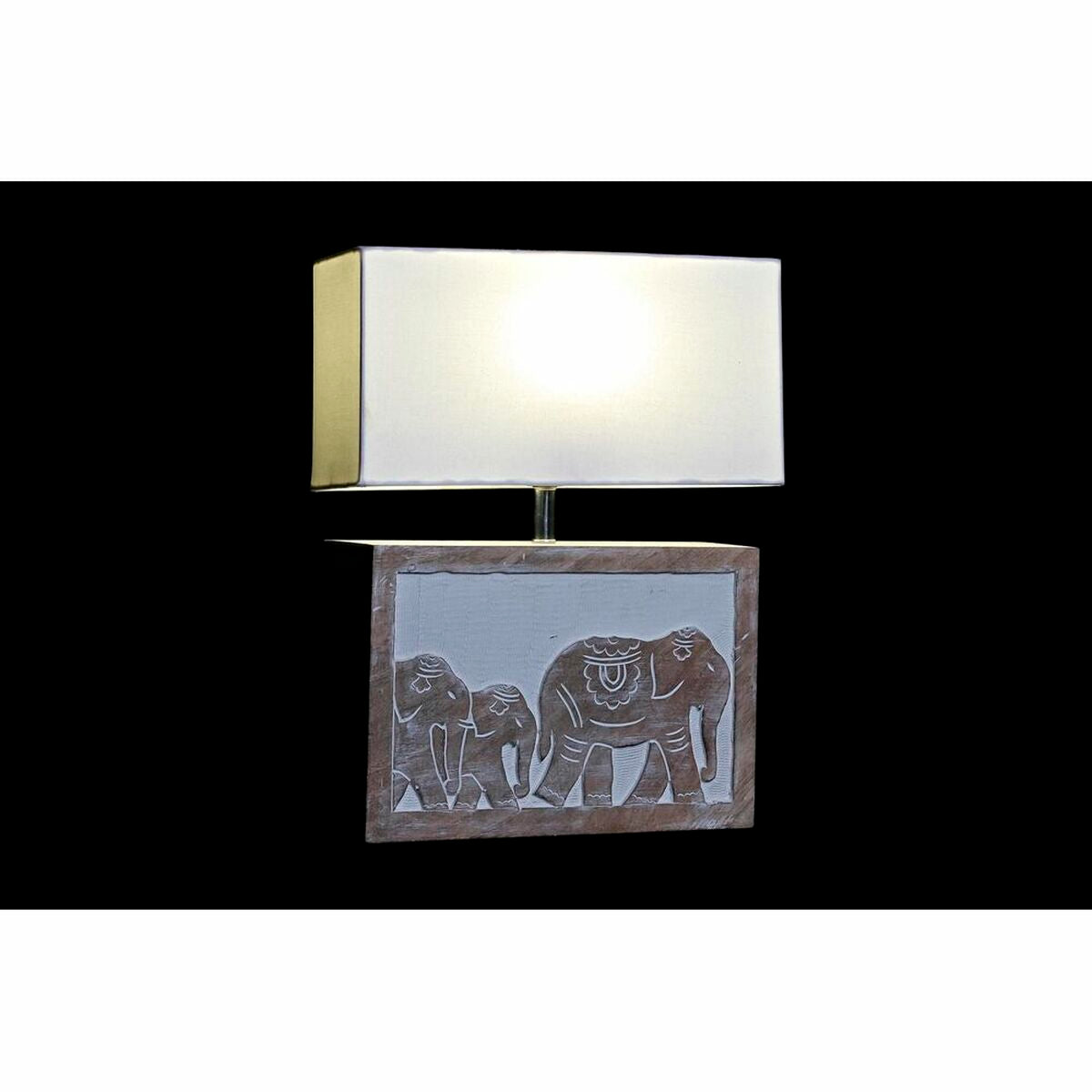 Tischlampe DKD Home Decor Weiß Braun Mango-Holz 50 W 220 V 33 x 12 x 41