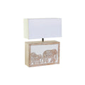 Tischlampe DKD Home Decor Weiß Braun Mango-Holz 50 W 220 V 33 x 12 x 41